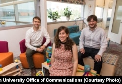 Casey Lew-Williams, Elise Piazza and Marius Cătălin Iordan research child development in the Princeton Baby Lab.