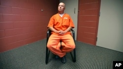 Inmate Russell Henderson during a prison interview at Wyoming Medium Correctional Institution, in Torrington, Wyo., Oct. 9, 2018. Henderson is serving two consecutive life sentences for the murder of Matthew Shepard.