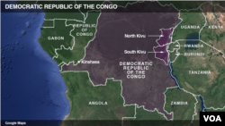 Map of Democratic Republic of the Congo.
