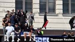 An anti-lockdown rally in Sydney as COVID-19 outbreaks affect Australia, July 24, 2021.