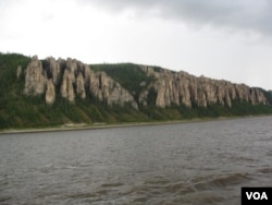 西伯利亚主要河流勒拿河风光。