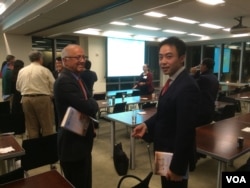 薄瓜瓜与美中关系全国委员会会长欧伦斯交谈 (美国之音方冰)