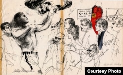 Ali & The California Gang at the 5th Street Gym, Miami. (LeRoy Neiman Foundation)