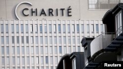 FILE - A view of Charite Mitte Hospital Complex in Berlin where Kremlin critic Alexei Navalny was treated after being poisoned in August 2020. 