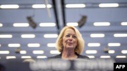 빈 주재 미 국제기구대표부의 재키 월코트 대사가 지난 14일 오스트리아 빈에서 열린 IAEA 이사회에 참석했다.