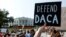 FILE - Demonstrators protest in front of the White House after the Trump administration scrapped Deferred Action for Childhood Arrivals (DACA), Sept. 5, 2017.