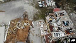 A damaged business is seen in the aftermath of Hurricane Sally, in Perdido Key, Florida, Sept. 17, 2020.