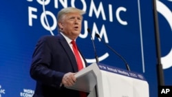 Presiden Amerika Serikat Donald Trump di Forum Ekonomi Dunia, Davos, 21 Januari 2020.
