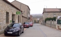 Iberdrola's office is seen in Maranchon. The Spanish power giant accounts for a quarter of Spain's wind power, and has invested in wind generation elsewhere in the world. (Lisa Bryant/VOA)