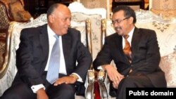 የግብፅ የውጭ ጉዳይ ሚኒስትር ሳሜህ ሹክሪ ከኢትዮጵያ አቻቸው ዶ/ር ቴድሮስ አድሃኖም ጋር /ፎቶ አህራምኦንላይን/