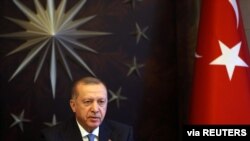 Presiden Turki Tayyip Erdogan di Huber Mansion, Istanbul, Turki, 26 Maret 2020. (Foto: dok).