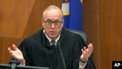 Hennepin County Judge Peter Cahill speaks during pretrial motions, prior to continuing jury selection in the trial of former Minneapolis police officer Derek Chauvin, March 11, 2021, at the Hennepin County Courthouse in Minneapolis, Minn.