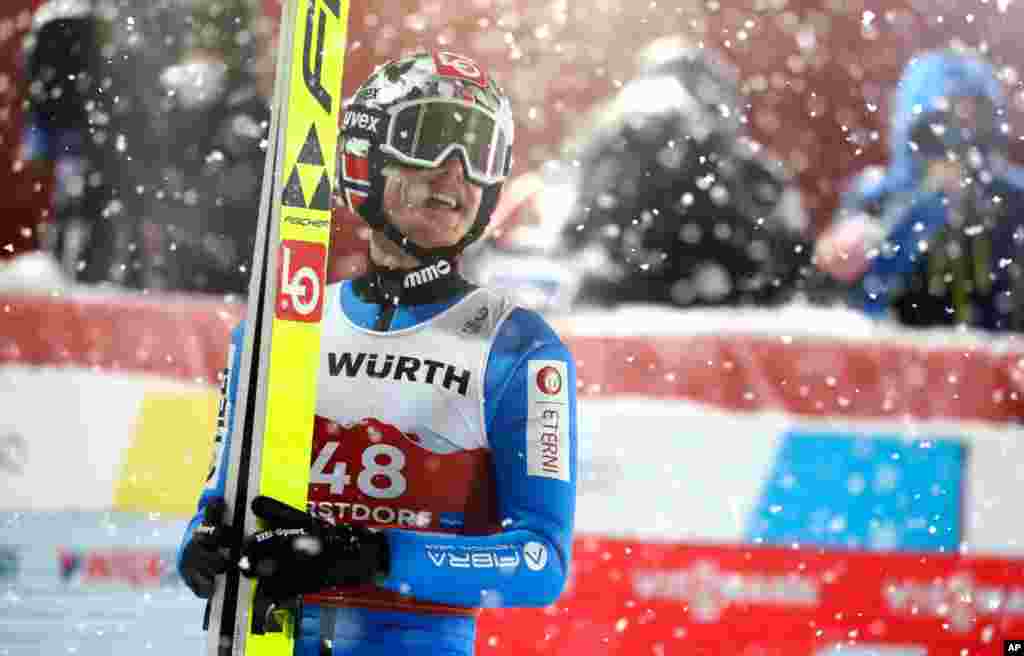 ورزشکار نروژی در مسابقات قهرمانی جهان در آلمان. 