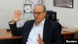 Marwan Muasher, former Jordanian Foreign Minister, speaks during an interview with Reuters TV in Amman, Jordan, Aug. 14, 2020. 