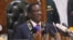 Zimbabwe’s President Emmerson Mnangagwa is seen during his first State of the Nation address on Wednesday during which he vowed to ensure the rule of law, fight corruption, enact laws that attract investors and ensure free and fair elections next year, in Harare, Zimbabwe, Dec. 2017. (S. Mhofu/VOA)