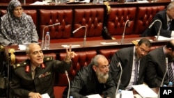 Members of the constitutional assembly attend a session to vote on a final draft of a new Egyptian constitution in Cairo, Egypt, November 29, 2012.