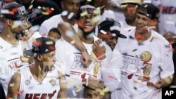 Košarkaši Majamija slave pobedu u sedmoj utakmici finala NBA plej-ofa