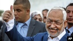 Rachid Ghannouchi, leader du parti Ennahda, qui ne fait pas partie du nouveau cabinet (AP)