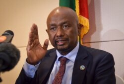 Sileshi Bekele, Ethiopia's Minister for Water and Energy, speaks to the media after the end of the fourth and final round of talks between Ethiopia, Egypt and Sudan on Ethiopia's construction of a controversial dam on the Nile River.