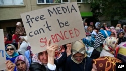 Turkiyada matbuot erkinligi himoyasi uchun o'tkazilgan namoyish