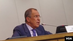 俄罗斯外长拉夫罗夫。（美国之音白桦拍摄）