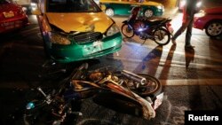 Kecelakaan mobil di Festival Songkran di Bangkok, Thailand (Foto: dok).