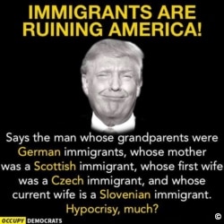 Clinton supporters bash Trump on Facebook.