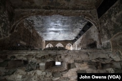 A sniper’s barricade has been left untouched.