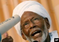 Hassan Al-Turabi, leader of Sudan’s opposition Popular Congress Party (PCP)