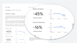 This example of one of Google’s Community Mobility Reports for movements of people in the U.S. state of Louisiana. (Google)