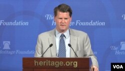 랜달 슈라이버 국방부 아시아태평양 안보담당 차관보가 18일 워싱턴 헤리티지재단에서 열린 안보 토론회에서 연설했다.