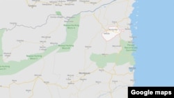 Mapa do distrito de Muidumbe, Província de Cabo Delgado, Mocambique