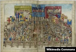 고대 서양의 기마경기 장면.