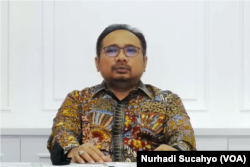 Menteri Agama Yaqut Cholil Qoumas dalam tangkapan layar. (Foto: VOA/Nurhadi)