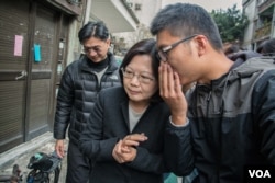 民进党总统候选人蔡英文在各项民调中持续领先。（美国之音记者方正拍摄）