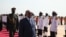 FILE - Sudan's President Omar al-Bashir arrives in South Sudan's capital Juba to meet his counterpart Salva Kiir for talks on Oct. 22, 2013. (H. McNeish for VOA)