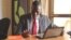 Gerald Abila, founder of Barefoot Law, answers Ugandans’ legal questions by SMS, Facebook, Twitter and Skype, May 27, 2014. (H. Heuler/VOA News)