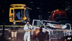 Le terrorste a utilisé un camion de chez Home Depot pour foncer sur la piste cyclable, à New York, le 1er novembre 2017.