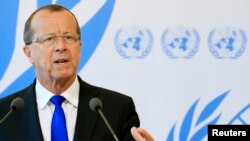 Martin Kobler, Utusan PBB di Libya, berbicara di Jenewa. (Foto: Dok)