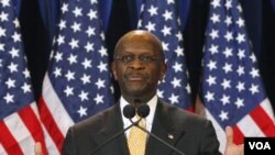 Kandidat Presiden Amerika Herman Cain dalam sebuah konferensi pres di scottsdale, Arizona (8/11).