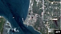 Selebaran dari perusahaan citra komersial AS BlackSky Technology Inc. yang dirilis pada 24 Juli 2023 ini menunjukkan lokasi pangkalan angkatan laut yang sedang dibangun di Ream, Kamboja, 18 Agustus 2021. (Handout/BLACKSKY TECHNOLOGY INC/AFP)