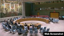 Le Conseil de sécurité des Nations unies, New York, 8 mai 2018.