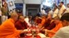 Over 123 monks gather at the headquarter of the opposition CNRP party on Tuesday June 7, 2016 to hold a religious ceremony seeking help from Cambodia&#39;s sacred objects to protect lawmaker&#39;s immunity after deputy president Kem Sokha has been summoned for the forth time by the court over his alleged sex scandal. (Leng Len/VOA Khmer)