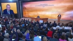 Putin speaks on the INF Treaty during his annual press conference, Moscow, December 14, 2017.