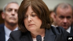 Direktur Secret Service Julia Pierson saat dengar pendapat dengan Kongres hari Selasa, 30 September 2014.AP Photo/J. Scott Applewhite)