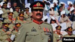 FILE - Pakistan's Army Chief General Raheel Sharif attends the change of command ceremony at army headquarters in Rawalpindi, Nov. 29, 2013. 