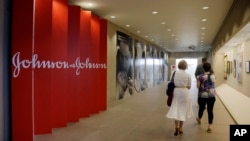 Kantor pusat perusahaan farmasi AS Johnson & Johnson di New Brunswick, New Jersey. 