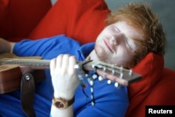 Ed Sheeran poses in Los Angeles, May 8, 2012.