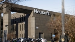 One of Neusoft's office building in Beijing, China on Nov. 24, 2021. The Chinese company was given $782,000 and two months to create a system that will track journalists, international students, and other "suspicious people." (REUTERS/Carlos Garcia Rawlins)