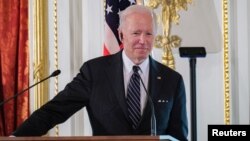 Presiden AS Joe Biden saat memberikan konferensi pers di Tokyo, Jepang Senin (23/5). 